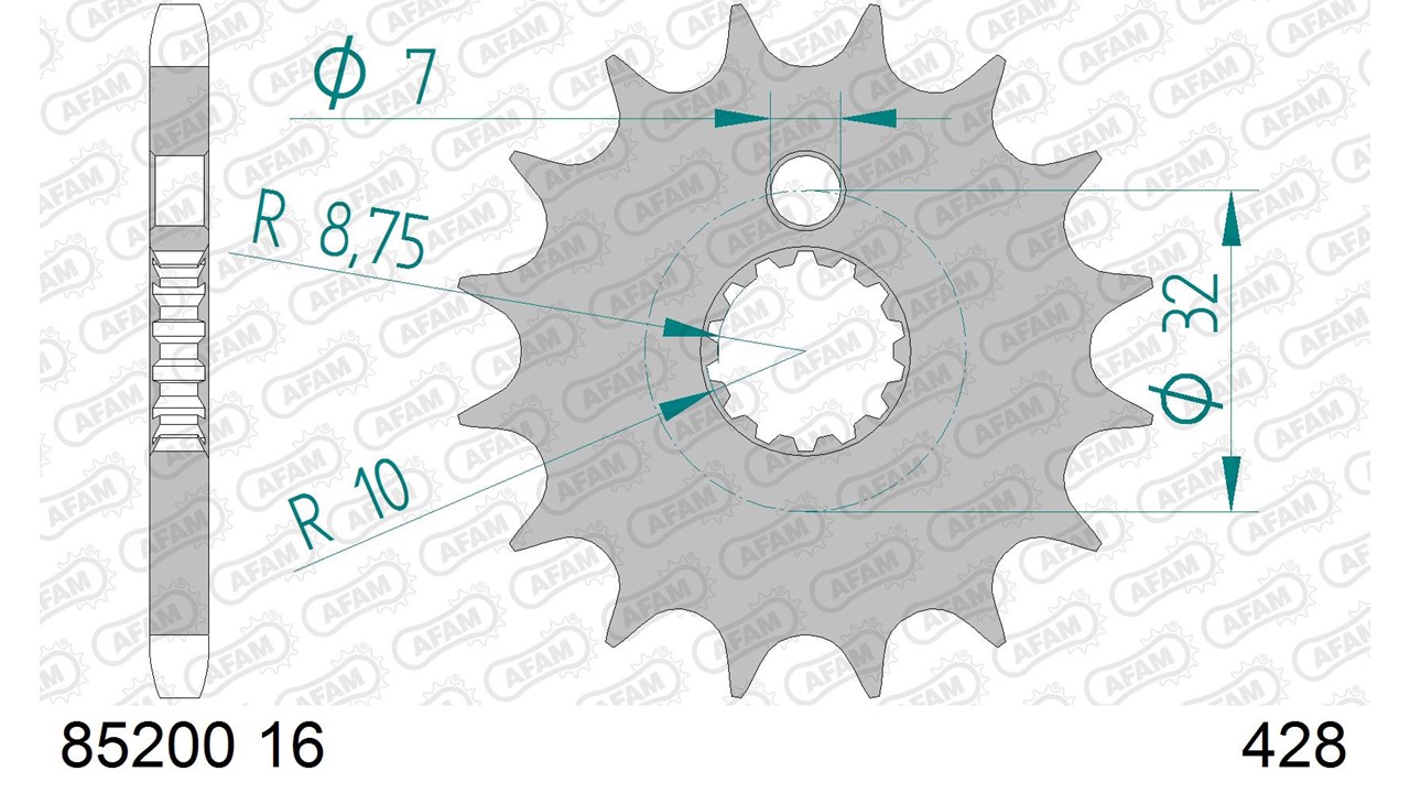 AFAM Stahl Standard Ritzel vorne - 428