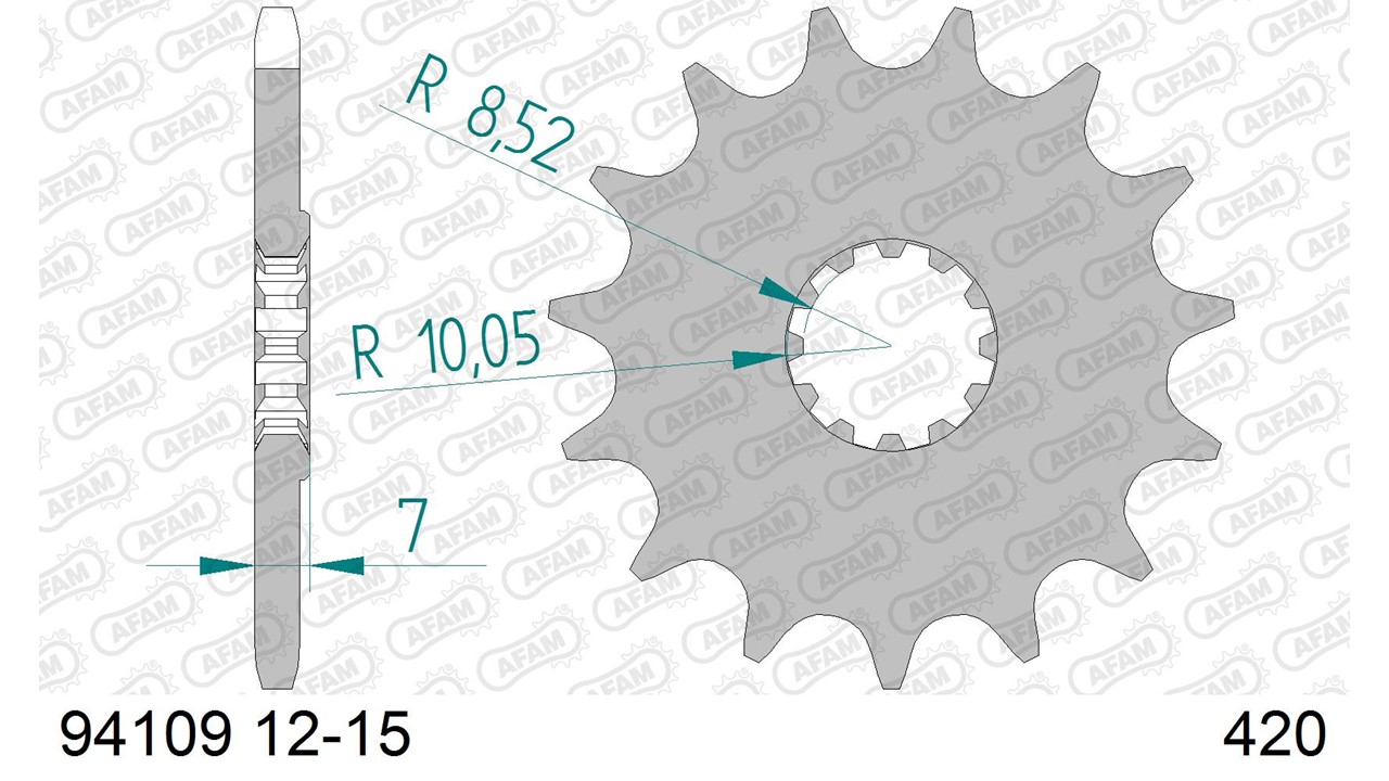 AFAM Stahl Standard Ritzel vorne - 420