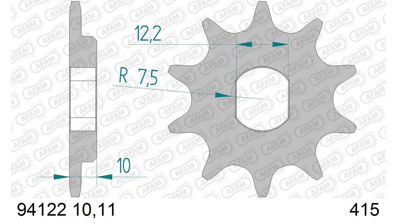 AFAM Stahl Standard Ritzel vorne - 415