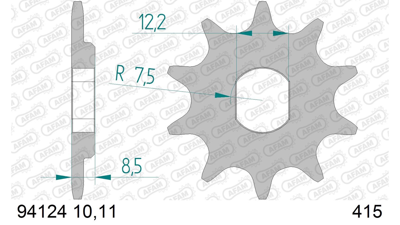 AFAM Stahl Standard Ritzel vorne - 415