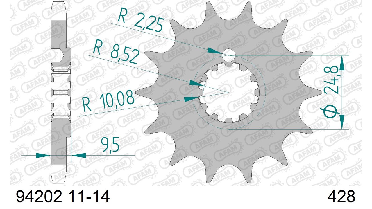 AFAM Stahl Standard Ritzel vorne - 428