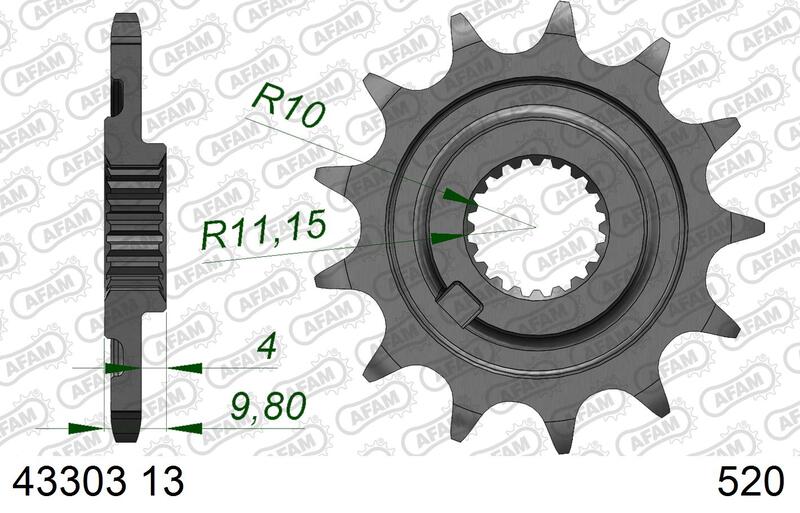 AFAM Stahl Standard Ritzel vorne - 520