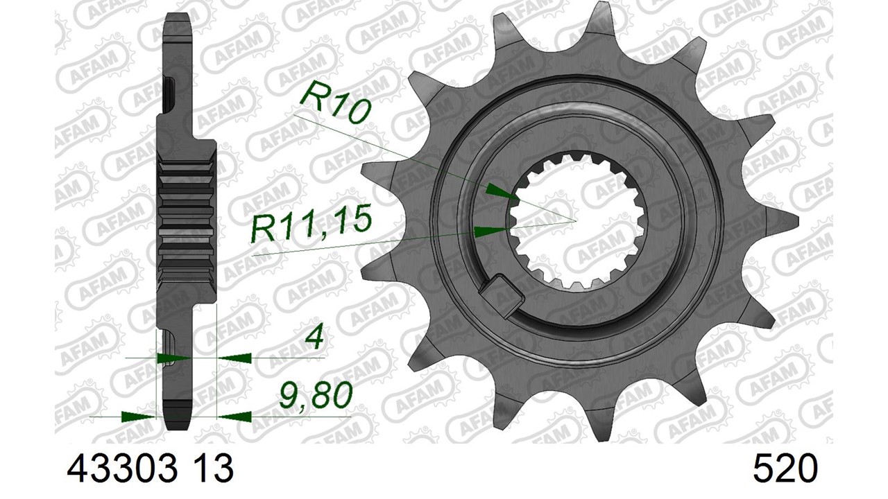 AFAM Stahl Standard Ritzel vorne - 520