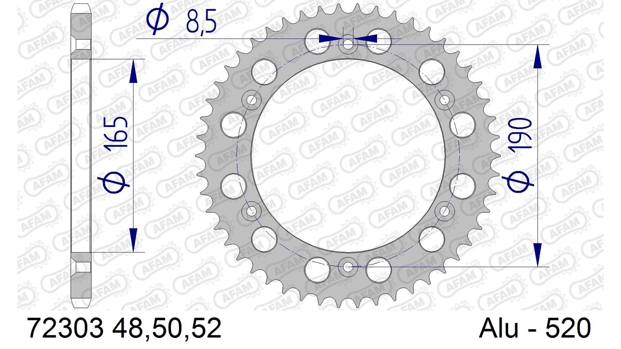 AFAM Kettenrad Alu Standard - 520