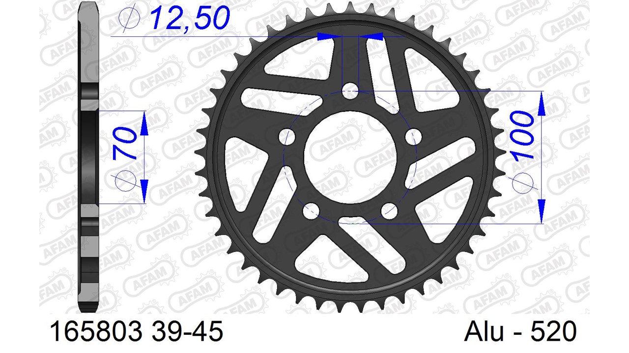 AFAM Kettenrad Alu Standard - 520