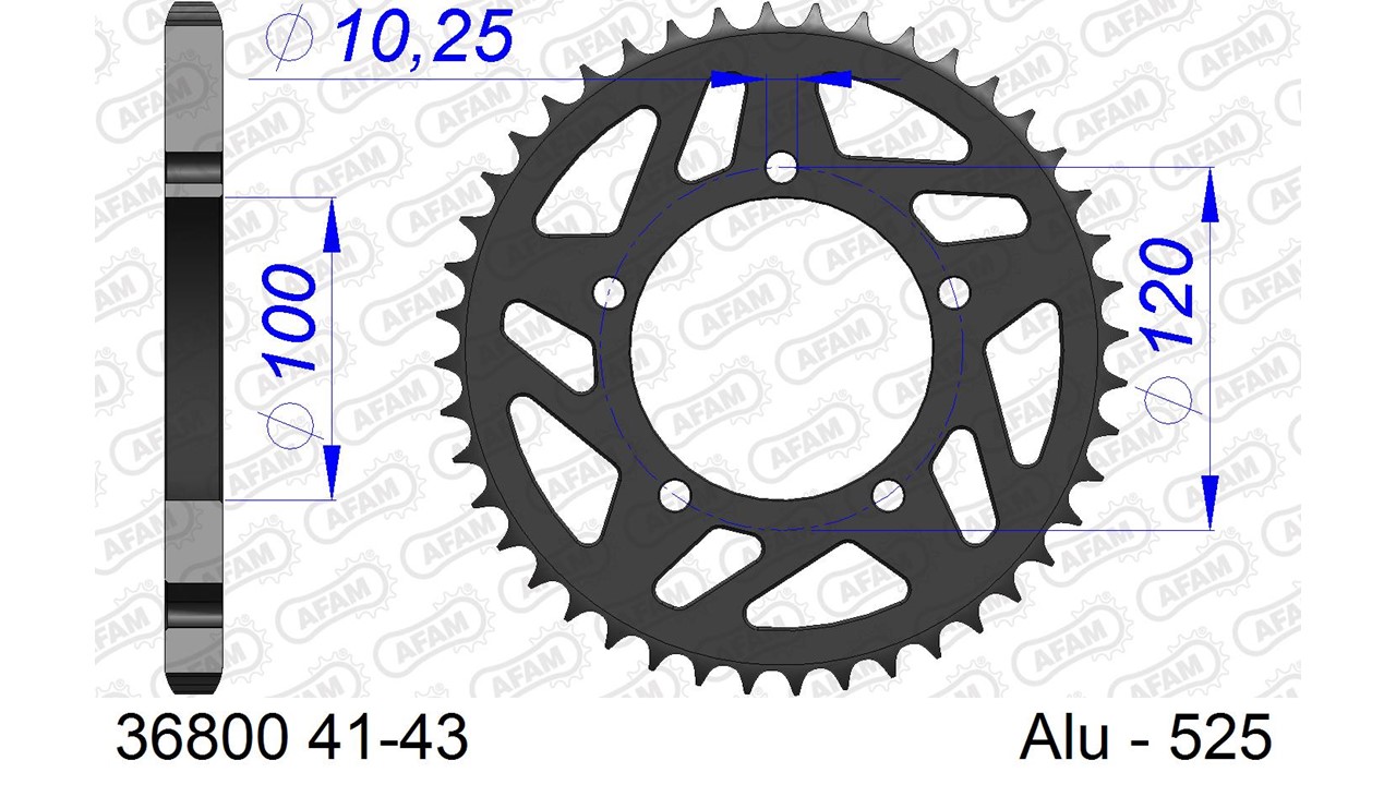 AFAM Kettenrad Alu Standard - 525