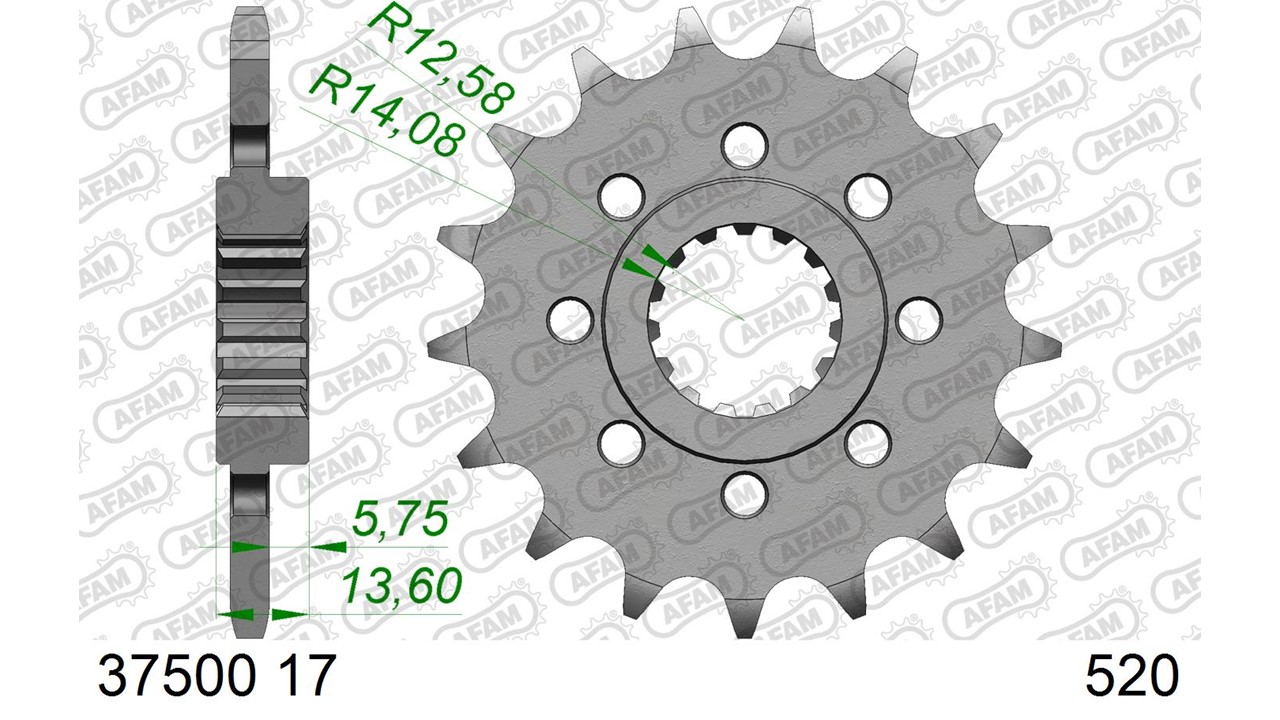 AFAM Stahl Standard Ritzel vorne - 520