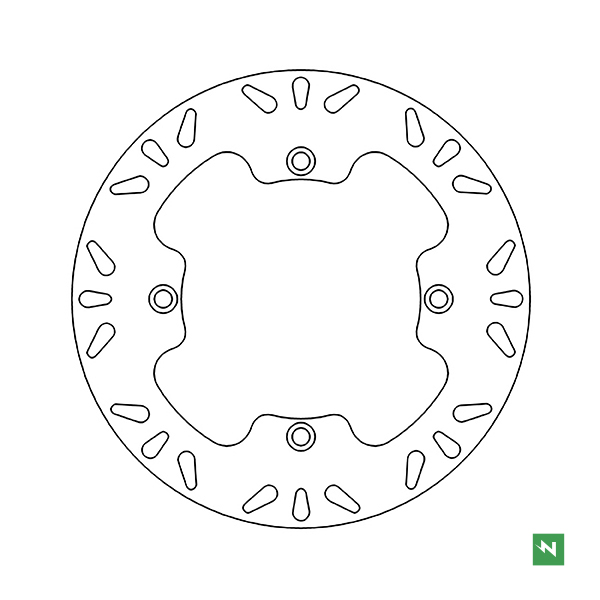 Bremsscheibe DF5016A (4 mm) ,starr Ø aussen/innen: 276/144,2 mm, Lochkreis: 166 mm 4-Loch (10,6 mm)