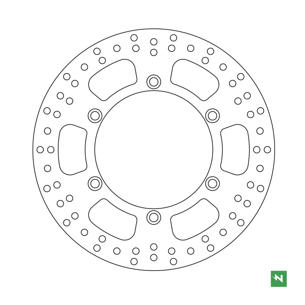 Bremsscheibe DF5129A (5 mm) ,starr Ø aussen/innen: 296/144 mm, Lochkreis: 166 mm 6-Loch (10,5 mm)