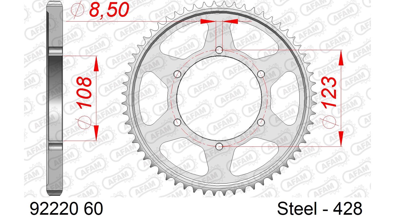 AFAM Kettenrad Stahl Standard - 428