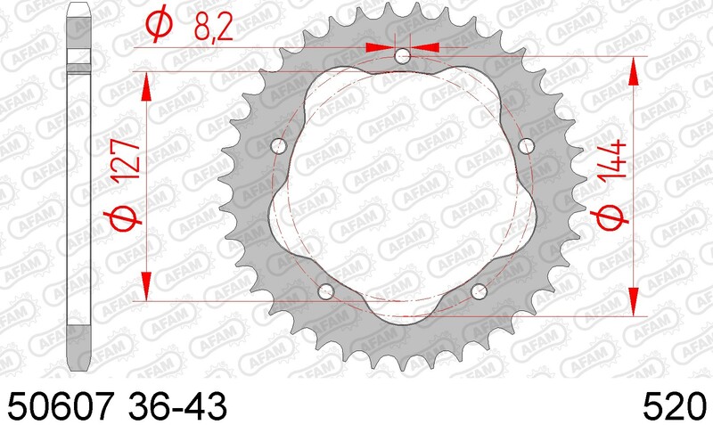AFAM Kettenrad Stahl Standard - 520 - AFAM-Kettenradträger erforderlich