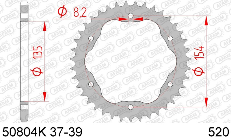 AFAM Kettenrad Stahl Standard - 520 - AFAM-Kettenradträger erforderlich