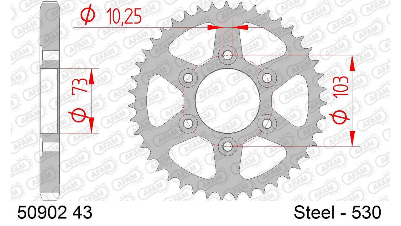 AFAM Kettenrad Stahl Standard - 530