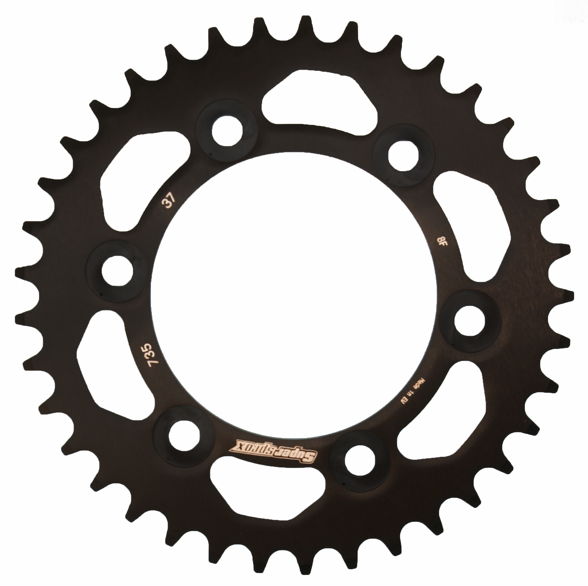 Alu-Kettenrad Supersprox 520 - 37Z (schwarz) RAL-735:37-BLK|ID 100,0 LK 124,0 6-Loch