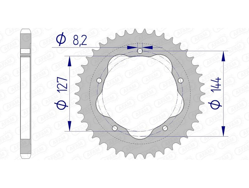 AFAM Kettenrad Alu Standard - 525 - AFAM-Kettenradträger erforderlich