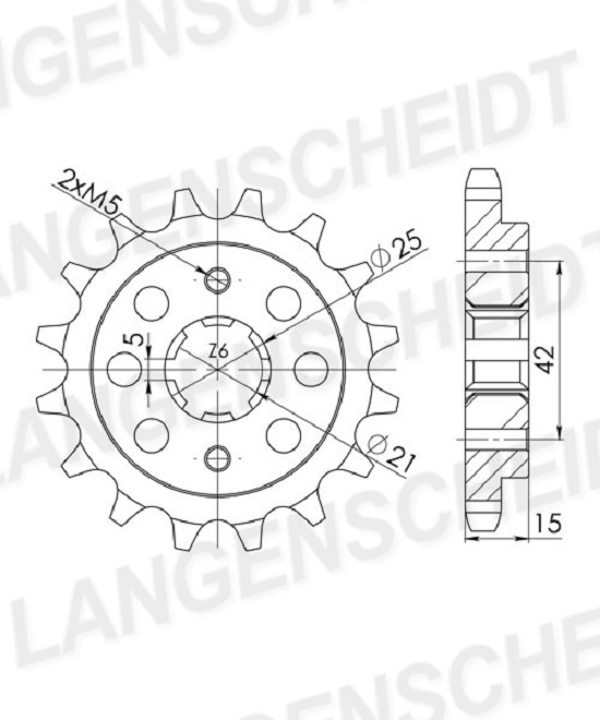 Ritzel Supersprox 530 - 15Z CST-492:15|grobverzahnt 25,0/21,0