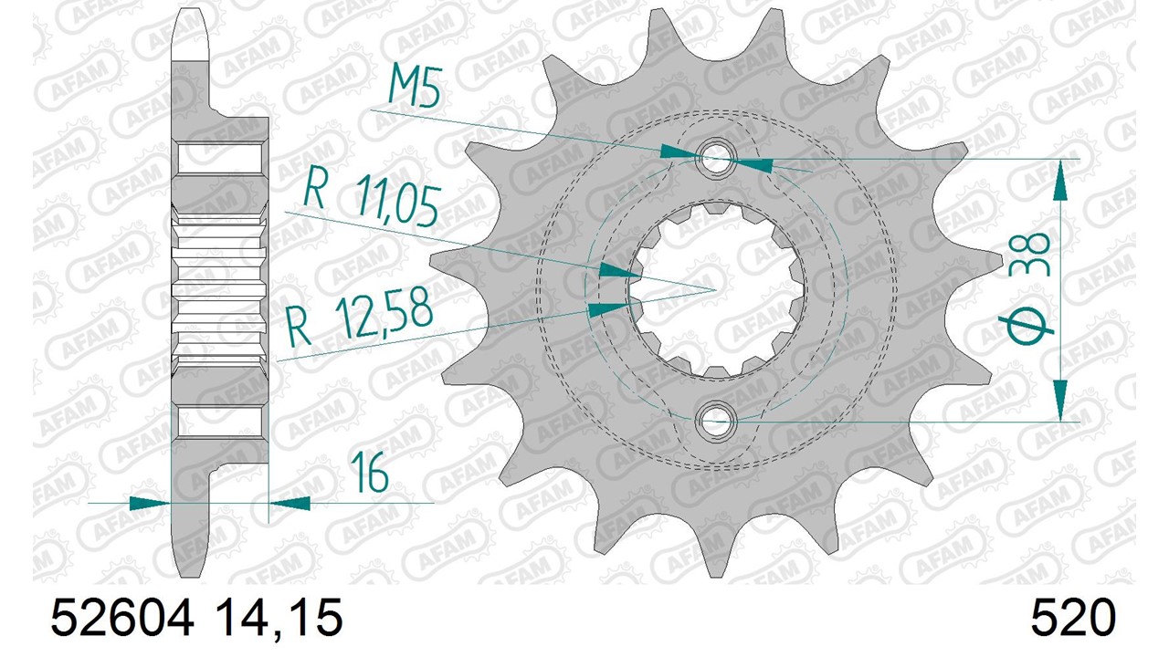 AFAM Stahl Standard Ritzel vorne - 520