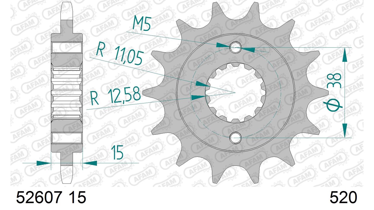 AFAM Stahl Standard Ritzel vorne - 520