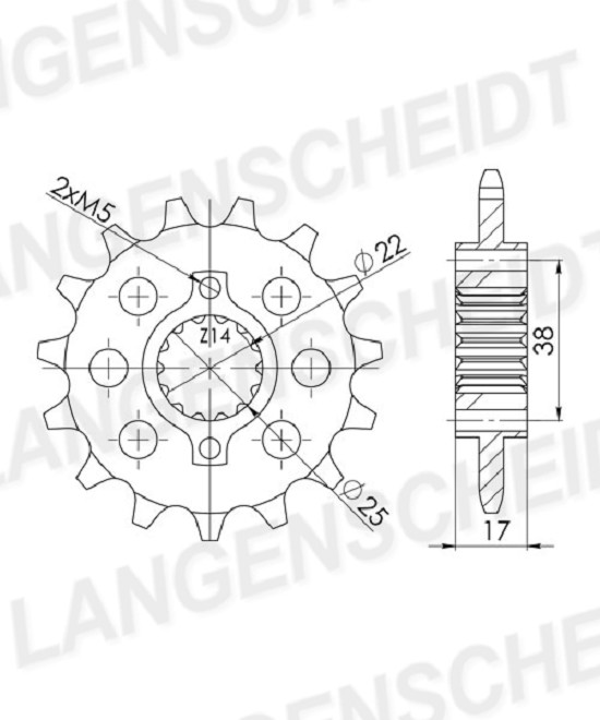 Ritzel Supersprox 520 - 15Z CST-4041:15|feinverzahnt 22,0/25,0