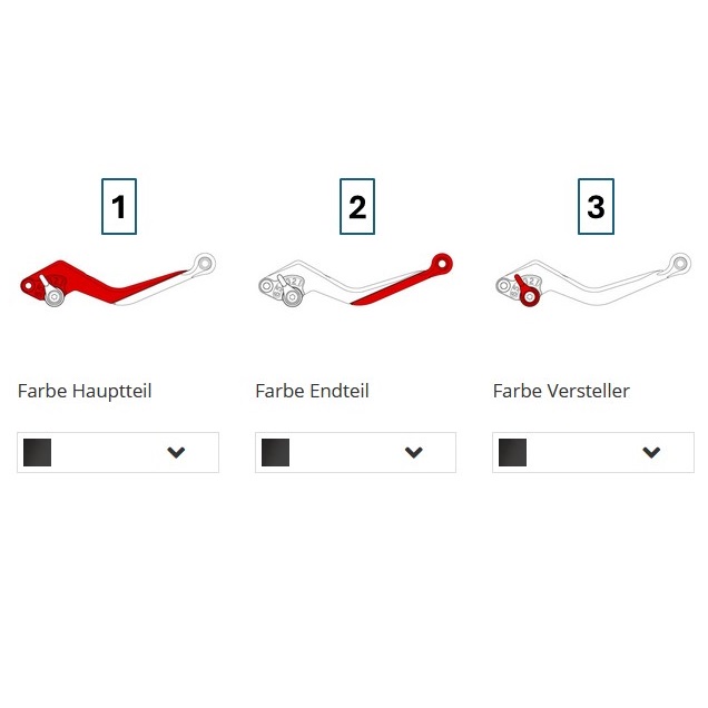RAXIMO BCE Hebel BCE--RA126 (schwarz) Bremshebel lang mit ABE