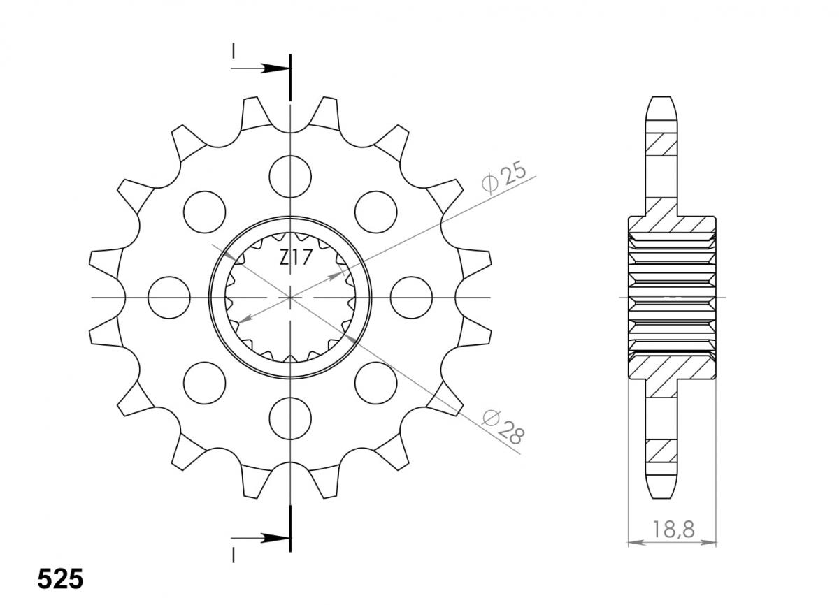 Ritzel Supersprox 525 - 16Z CST-704:16|feinverzahnt 25,0/28,0