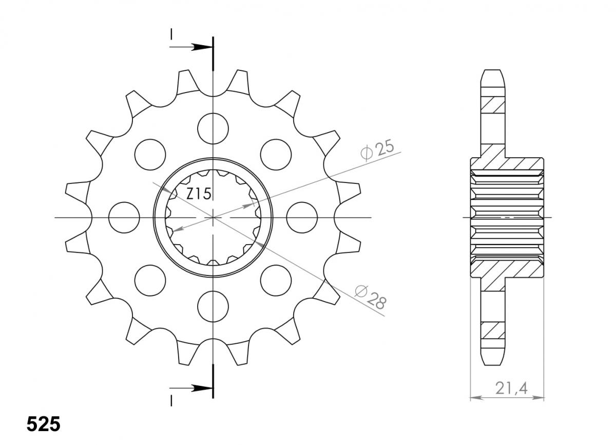 Ritzel Supersprox 525 - 16Z CST-2150:16|feinverzahnt 25,0/28,0