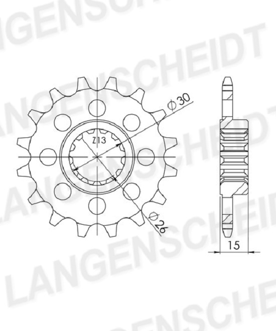 Ritzel Supersprox 520 - 15Z CST-1404:15|feinverzahnt 26,0/30,0