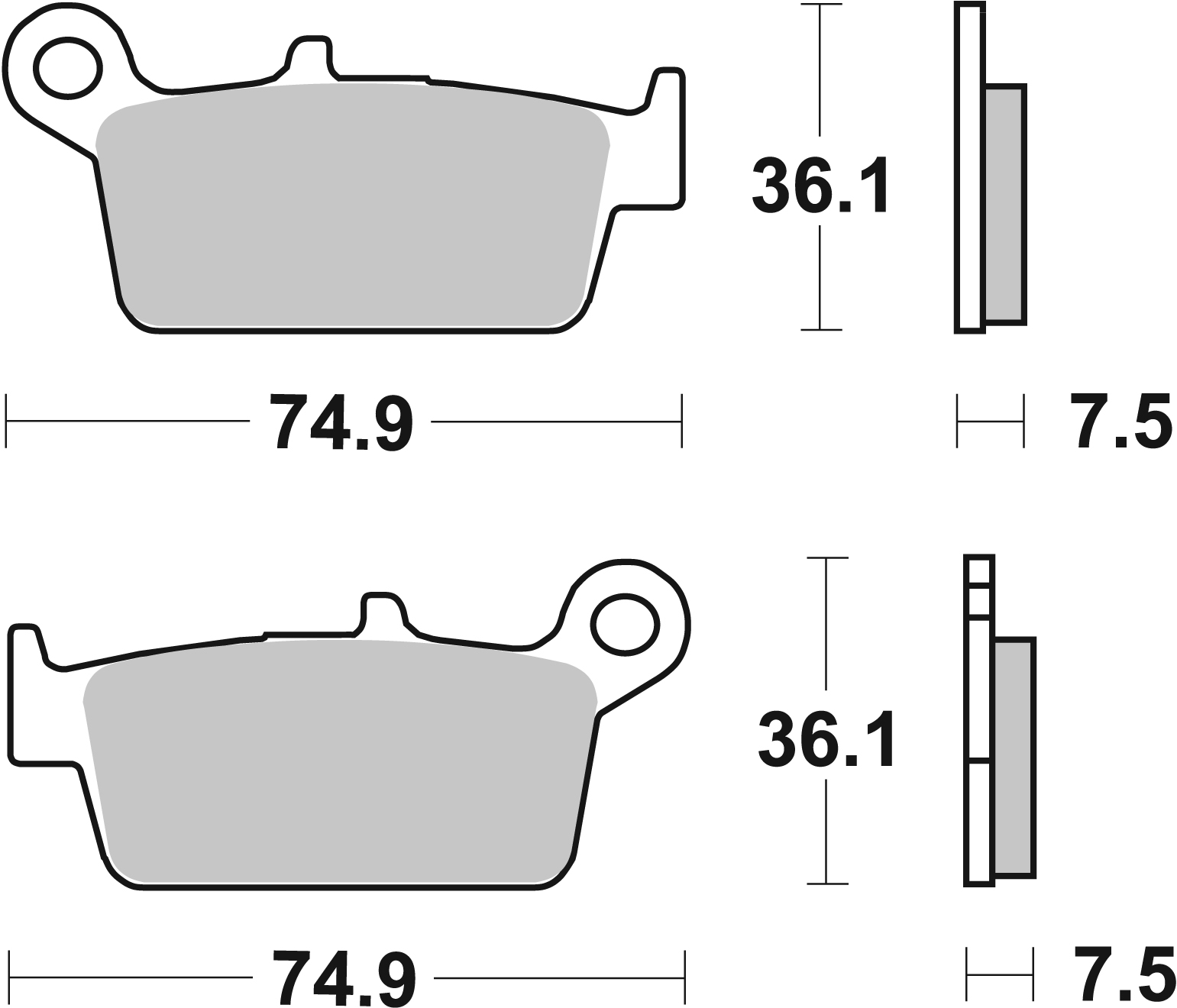 Scooterbelag SBS 116HF (Satz pro Scheibe) Street Ceramic