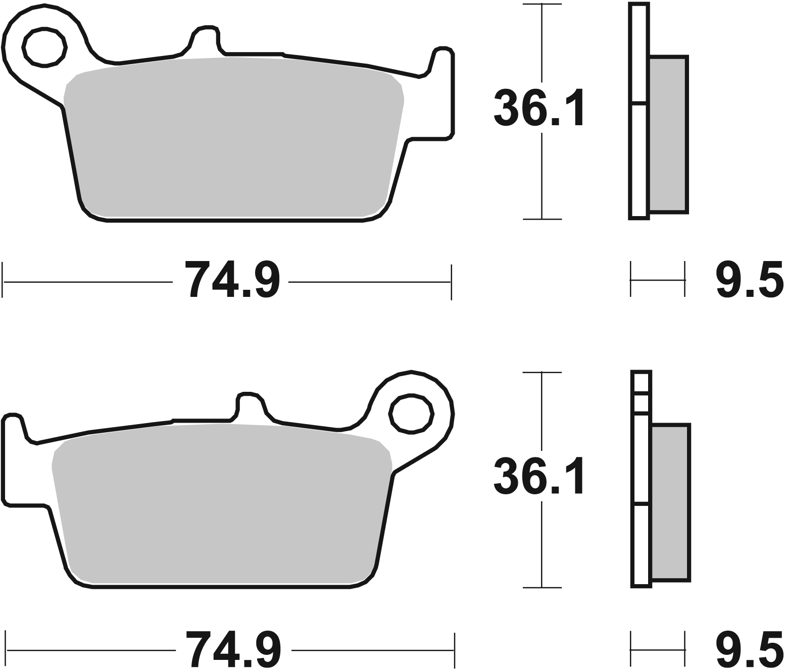 Scooterbelag SBS 144CT (Satz pro Scheibe) Carbon Tech