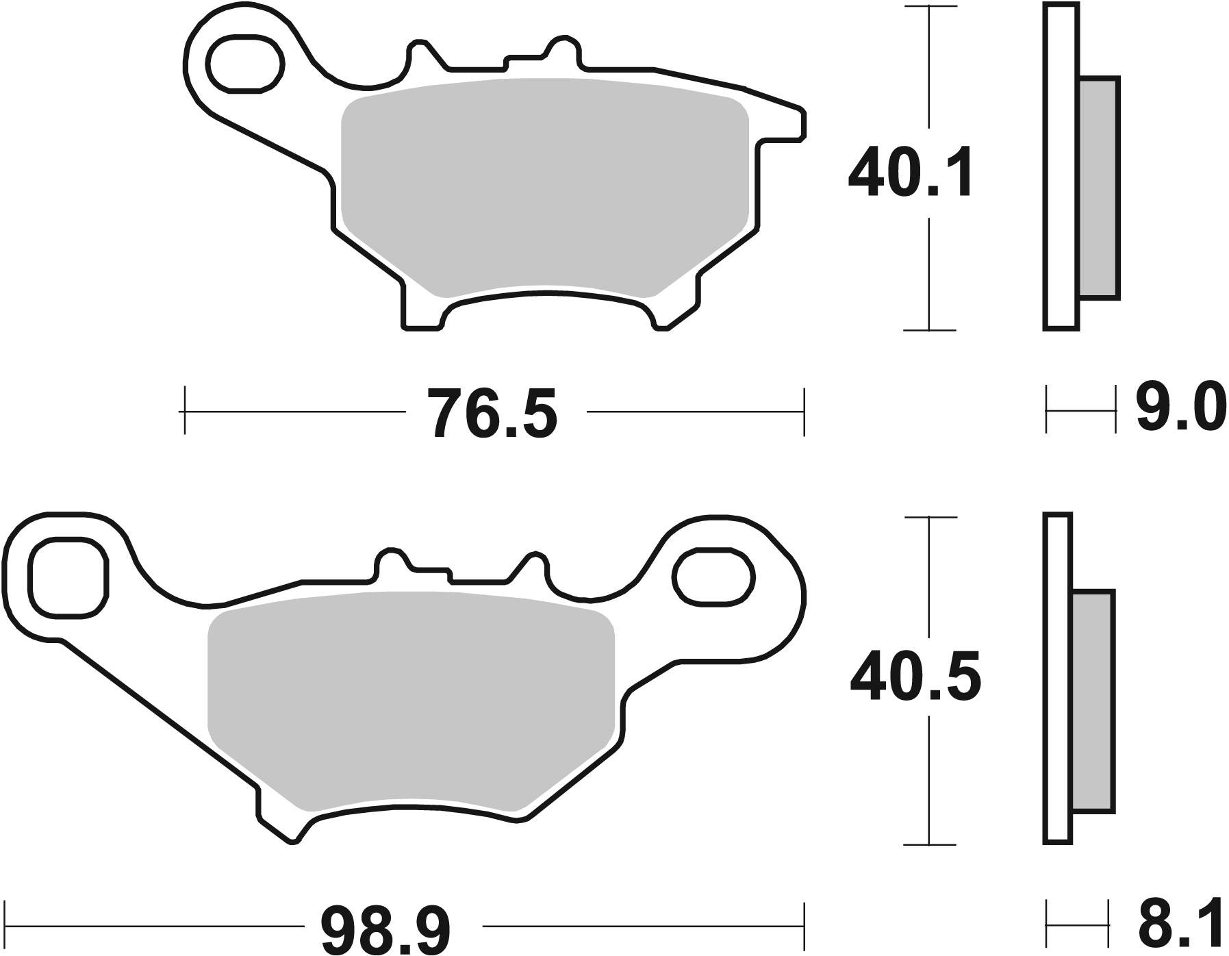 Scooterbelag SBS 206CT (Satz pro Scheibe) Carbon Tech