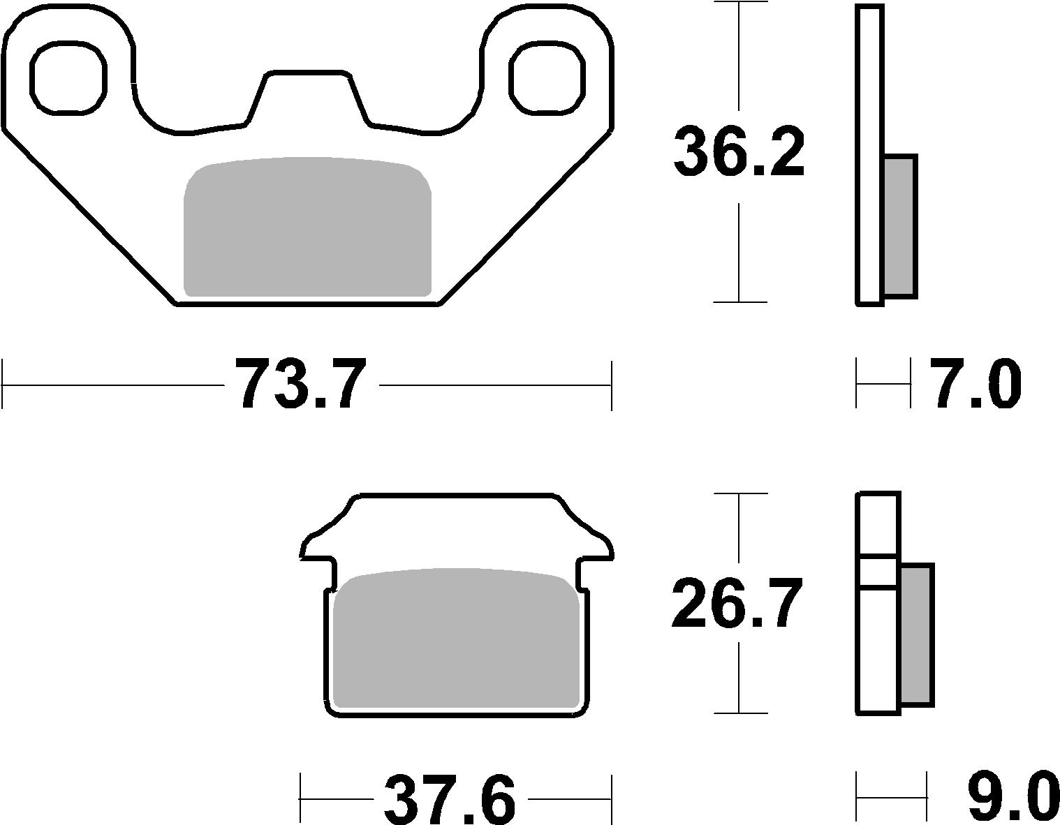 Scooterbelag SBS 213CT (Satz pro Scheibe) Carbon Tech