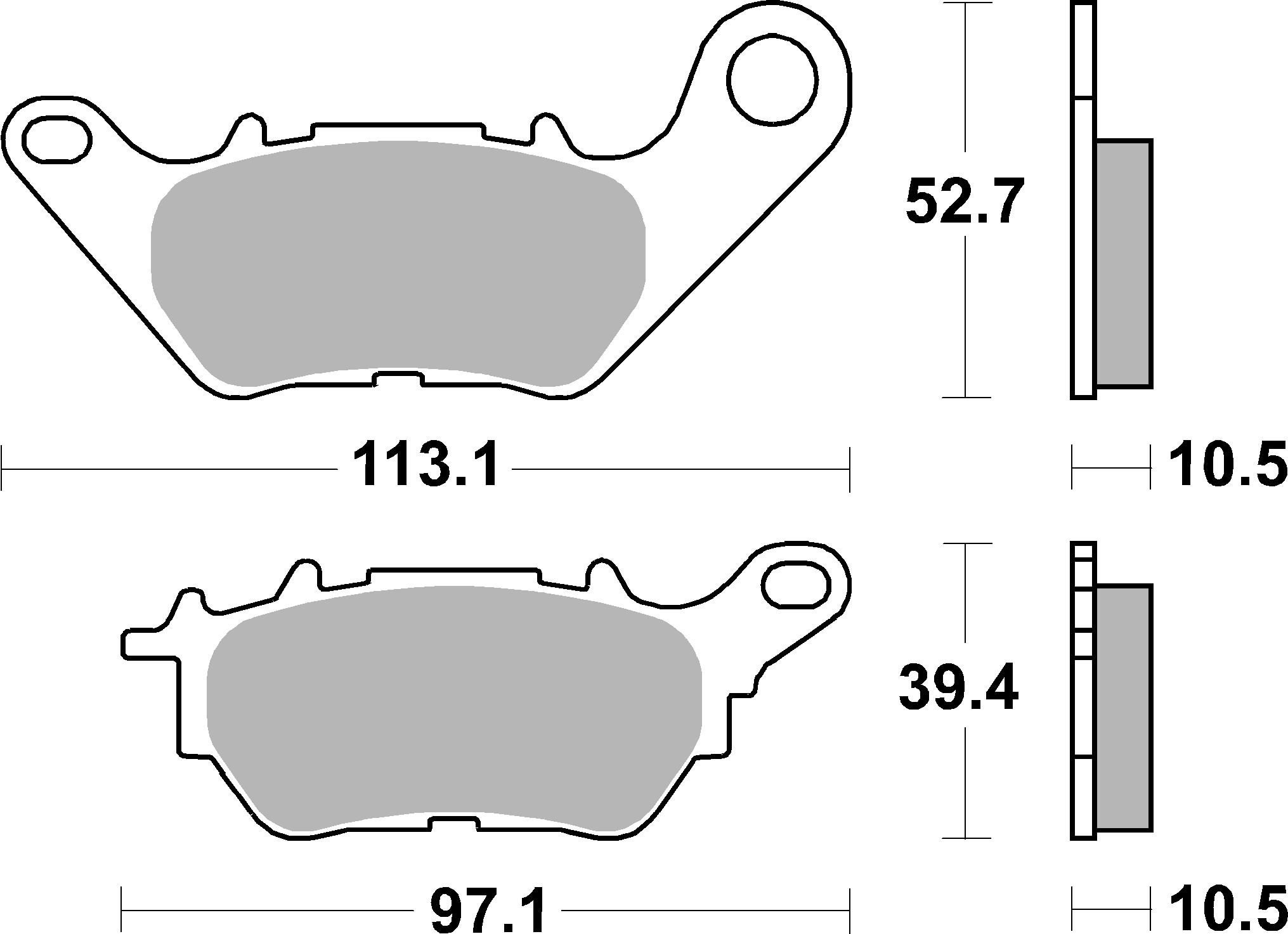 Scooterbelag SBS 230CT (Satz pro Scheibe) Carbon Tech