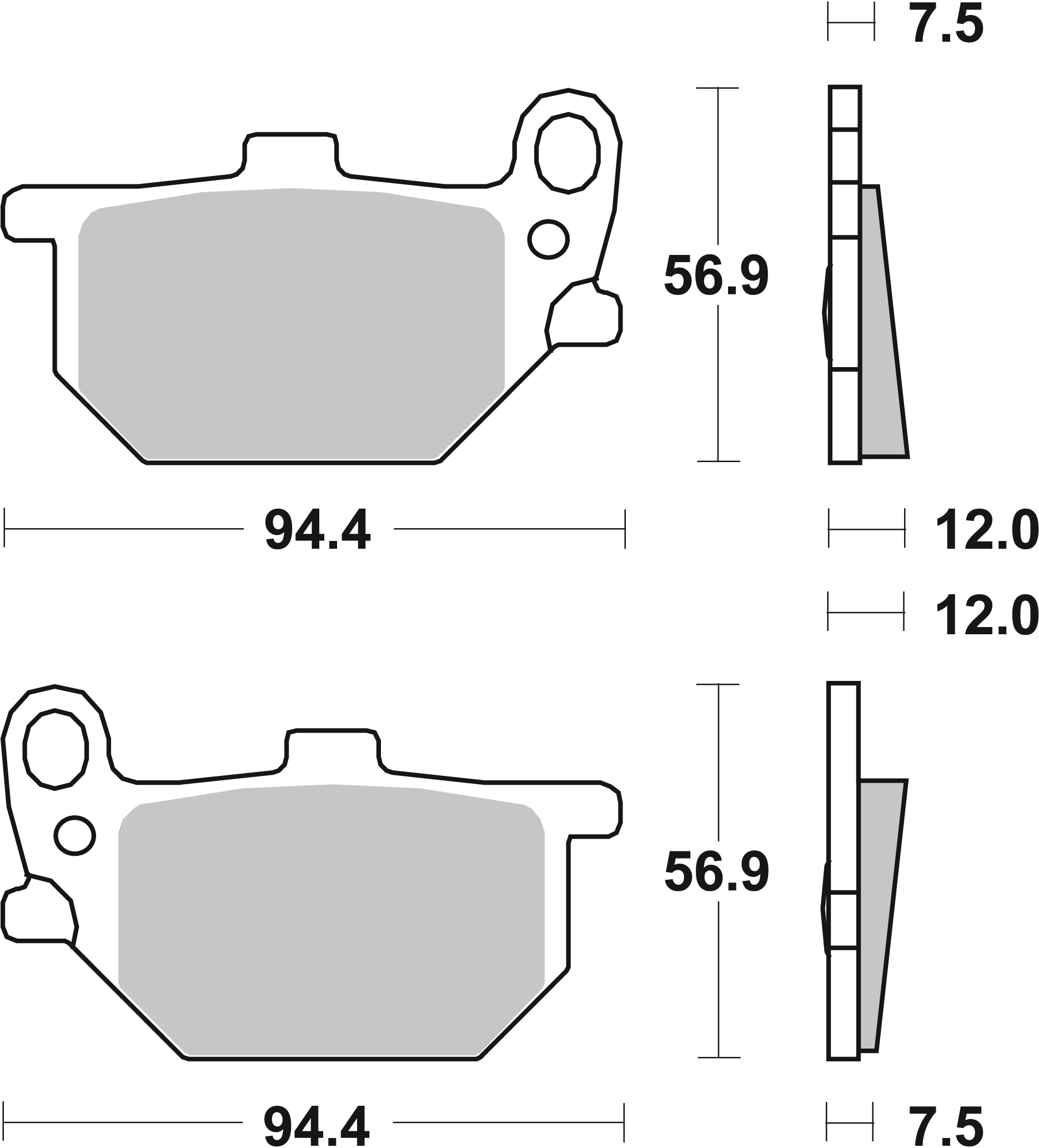 Bremsbelag SBS 545HF (Satz pro Scheibe) Street Ceramic