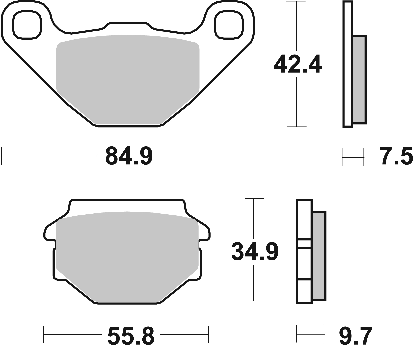 Bremsbelag SBS 684HF (Satz pro Scheibe) Street Ceramic