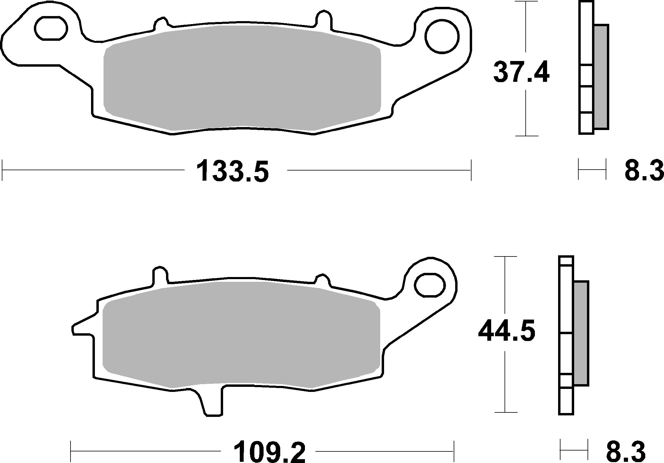Bremsbelag SBS 704LS (Satz pro Scheibe) Street Sinter