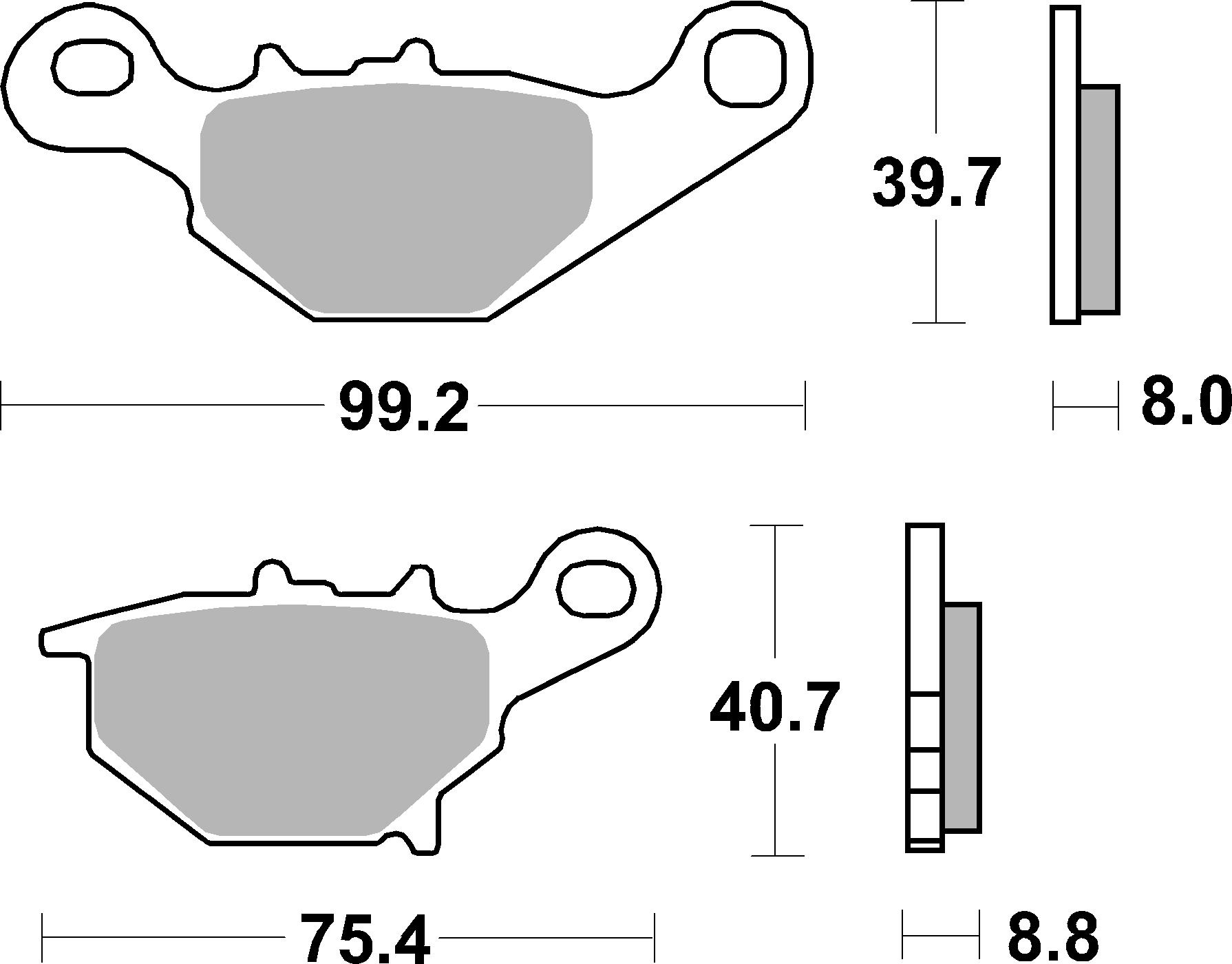 Bremsbelag SBS 820CS (Satz pro Scheibe) Offroad Carbon