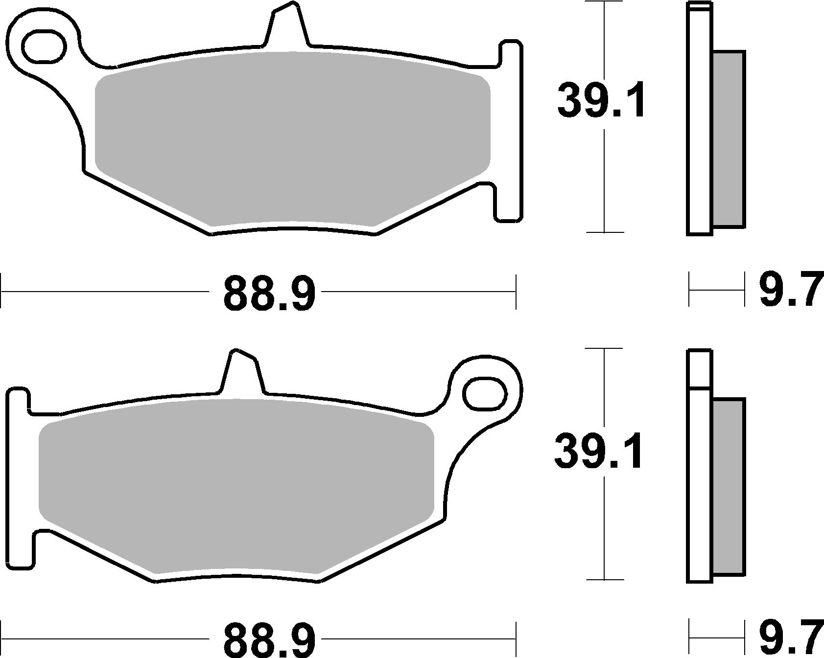 Bremsbelag SBS 833LS (Satz pro Scheibe) Street Sinter