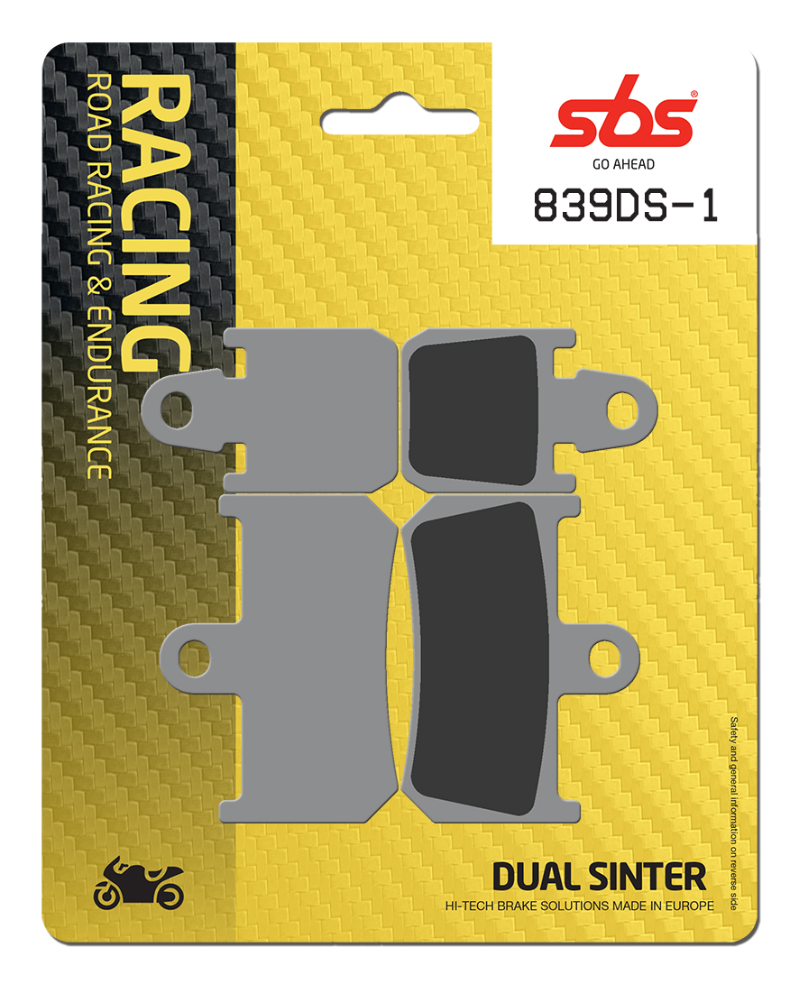 Bremsbelag SBS 839DS-1 (Satz pro Scheibe) Road Racing Endurance (Giftiger Biss)