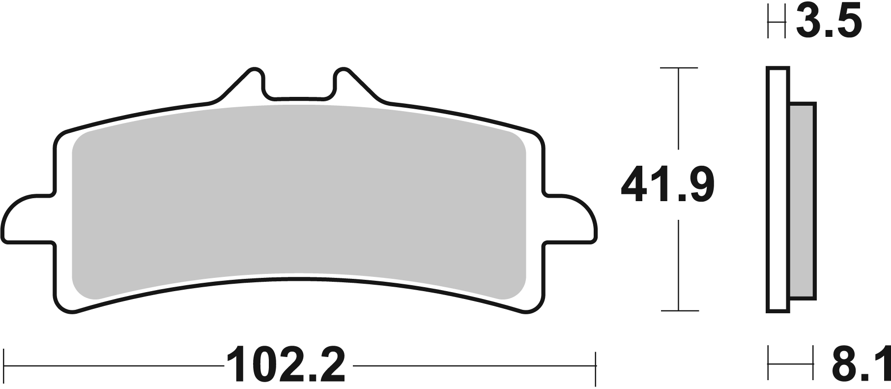 Bremsbelag SBS 841HS (Satz pro Scheibe) Street Sinter