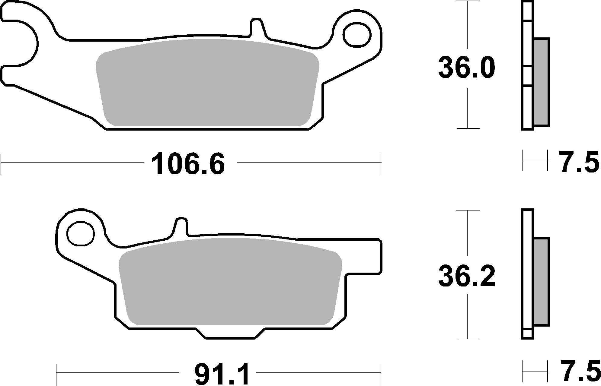 Bremsbelag SBS 849SI (Satz pro Scheibe) Offroad Sinter