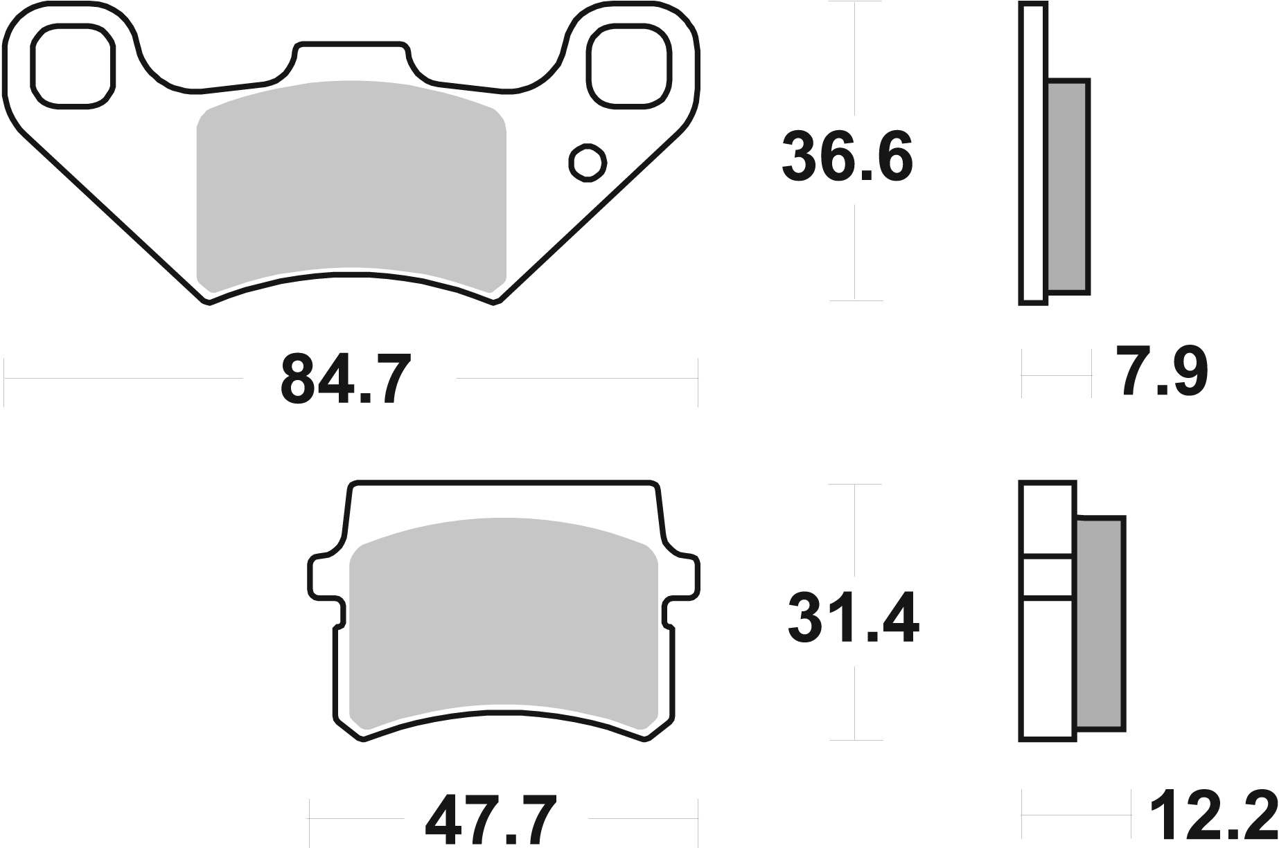 Bremsbelag SBS 855HF (Satz pro Scheibe) Street Ceramic
