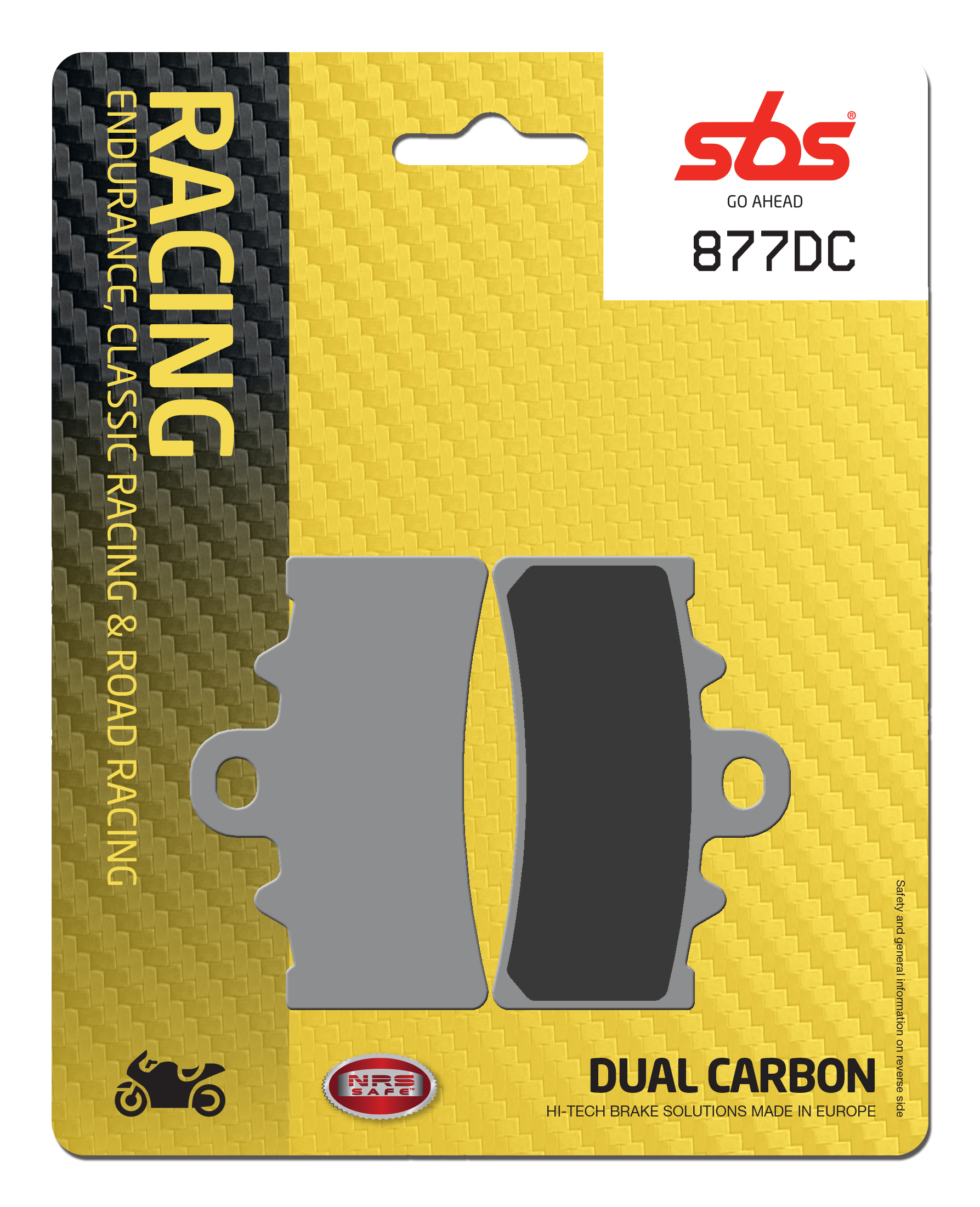 Bremsbelag SBS 877DC (Satz pro Scheibe) Road Racing Dual Carbon