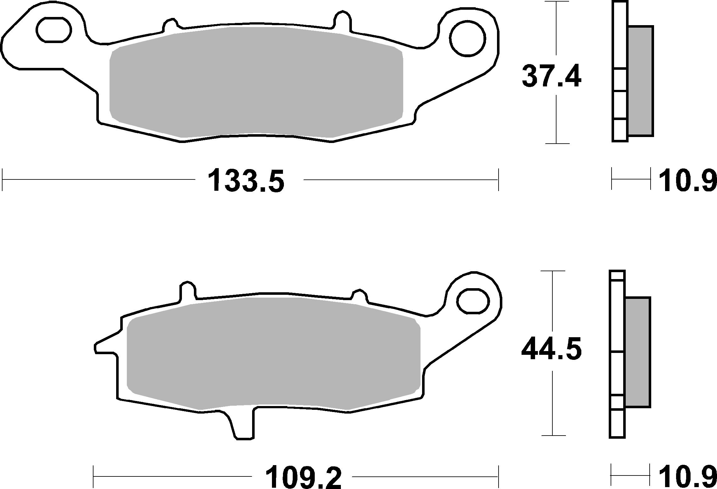 Bremsbelag SBS 886LS (Satz pro Scheibe) Street Sinter