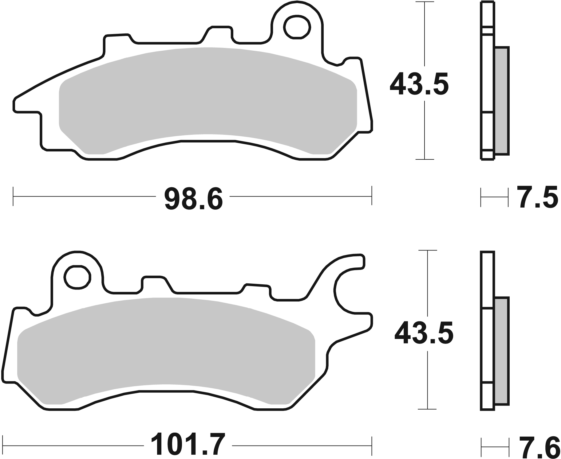 Bremsbelag SBS 958HF (Satz pro Scheibe) Street Ceramic