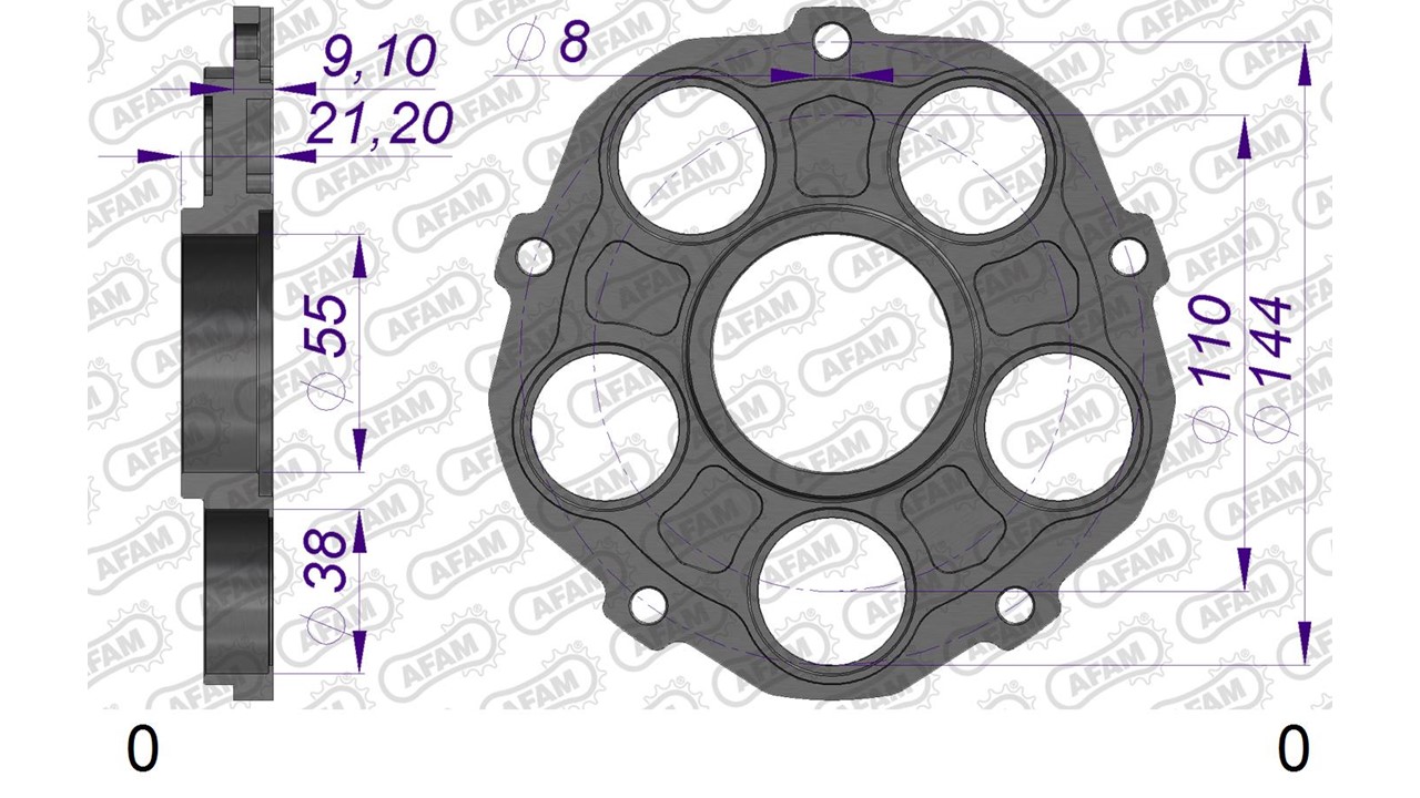AFAM Kettenradträger hinten - Typ 51608/51607