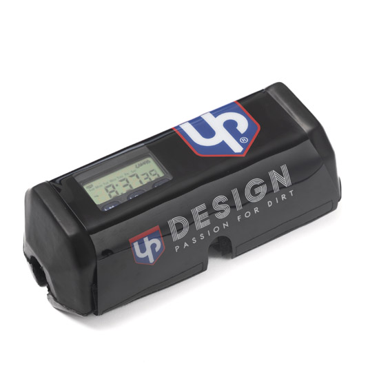 Lenkerpolster Motocross, schwarz mit Uhr und Stoppuhrfunktion (195 x 80 x 65 mm)