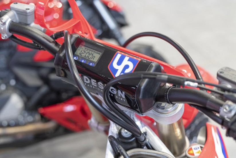 Lenkerpolster Motocross, schwarz mit Uhr und Stoppuhrfunktion (195 x 80 x 65 mm)