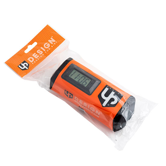 Lenkerpolster Motocross, orange mit Uhr (195 x 80 x 65 mm)