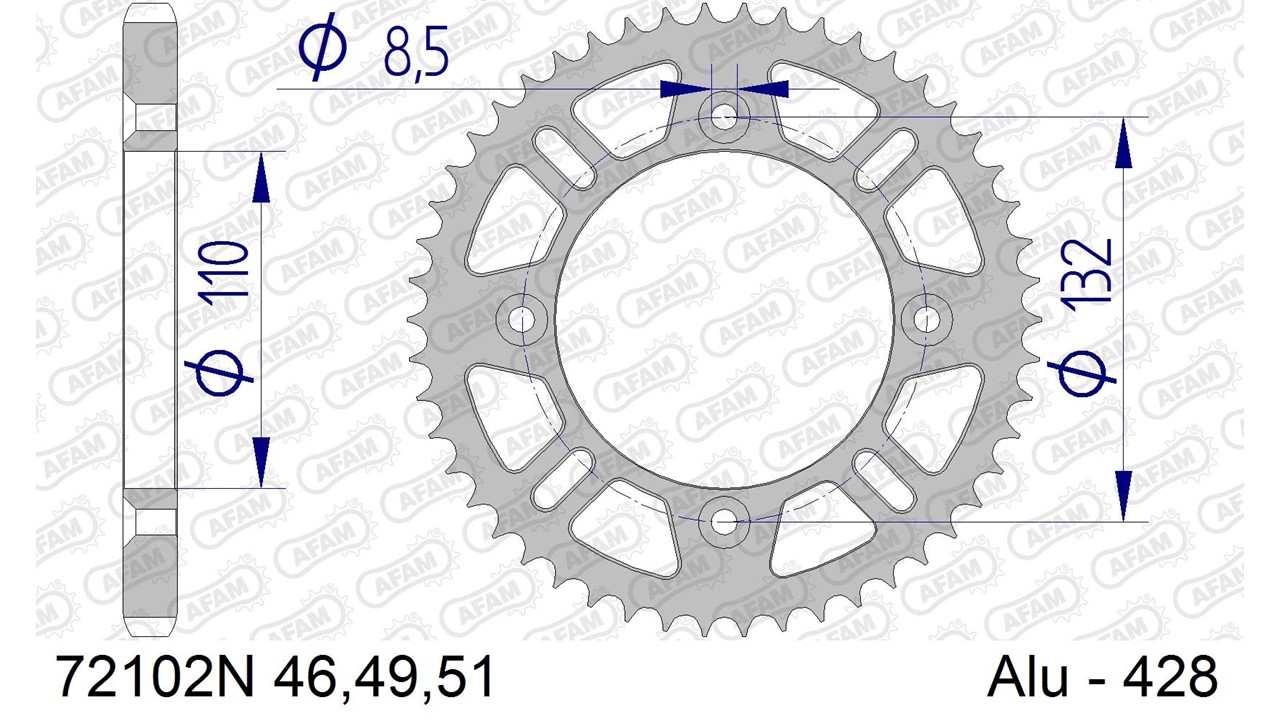 AFAM Kettenrad Alu Standard - 428