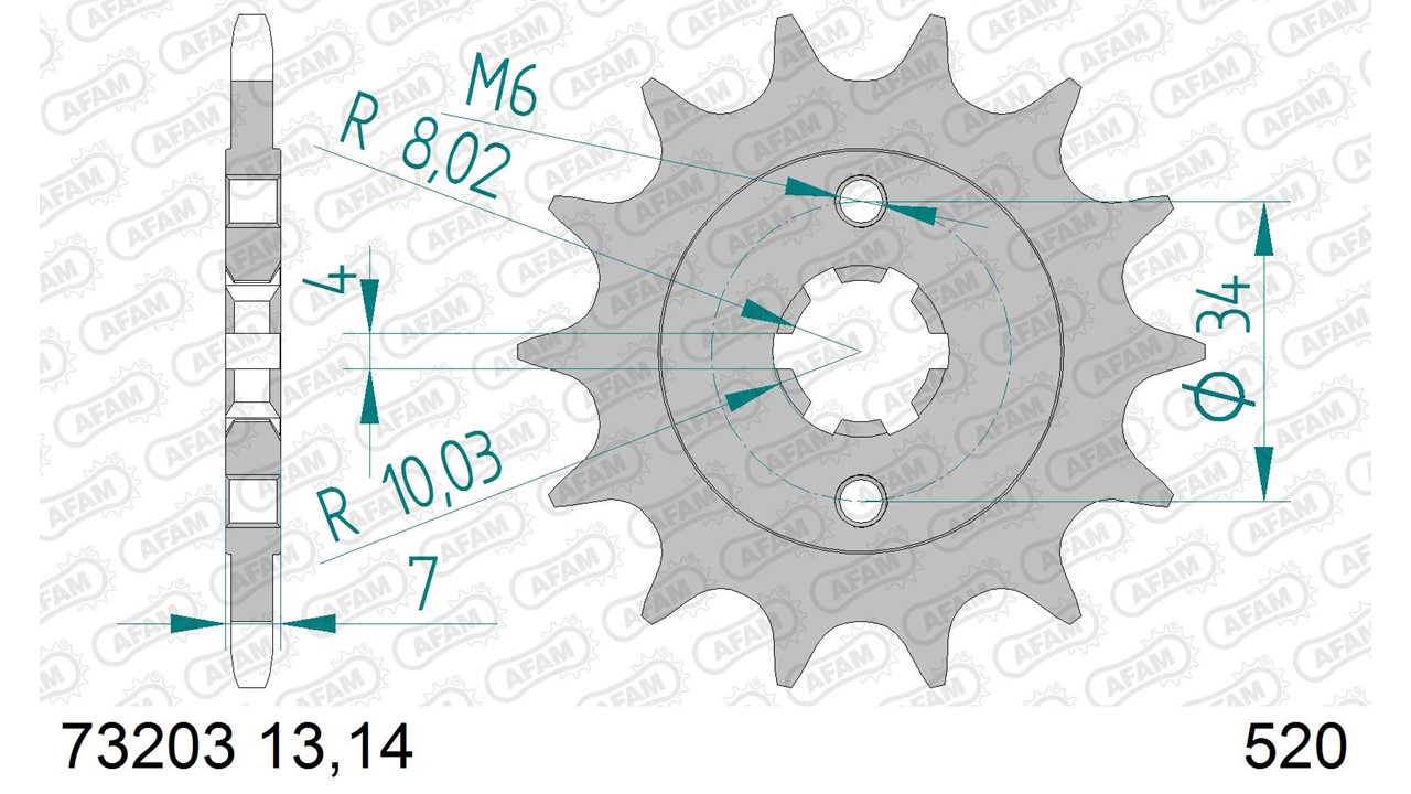AFAM Stahl Standard Ritzel vorne - 520